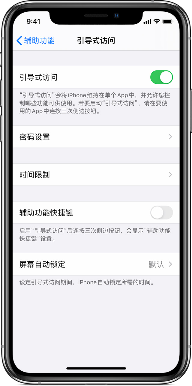 宁江苹果手机维修分享如何在 iPhone 上退出引导式访问 